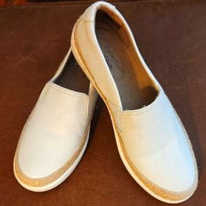 Clarks Collection, Marie Sail slip on loafer, size 6, leather, white leather